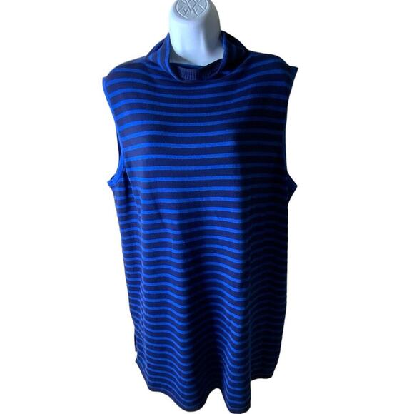 Chico's Striped Top Women's Size 4/XXL Sleeveless Turtleneck Knitted Sweater - Picture 1 of 9